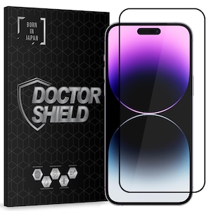 Folie Sticla Dr.Shield, Compatibil Apple iPhone 14 Pro Max, Protectie Profesionala Ecran 3D, Full Cover- Negru
