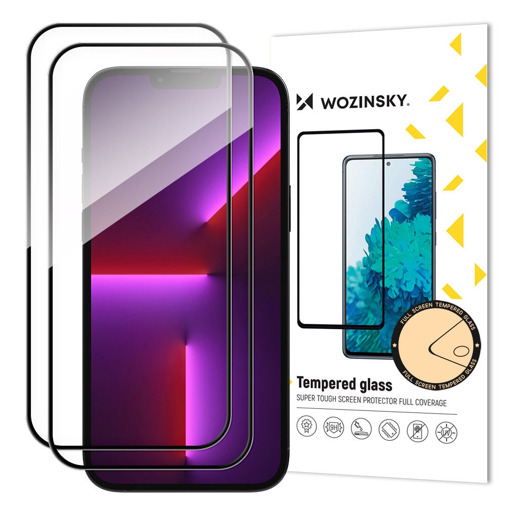 Set 2 folii protectie Case Friendly Wozinsky Full Glue Cover compatibil cu iPhone 14 Pro Black