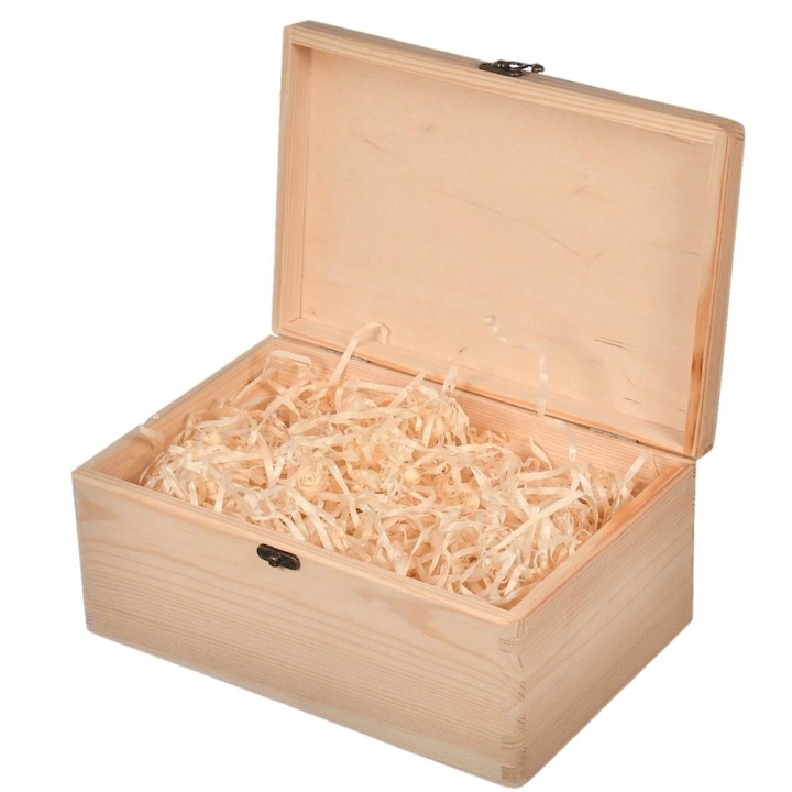 Cutie cadou din lemn, Gravura, 30x20x13cm, Crem