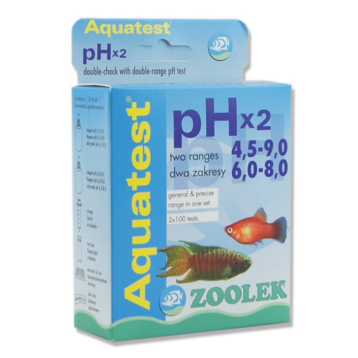2 x 100 akváriumi vízteszt készlet, Zoolek, pH 4,5-9,0 és 6,0-8,0