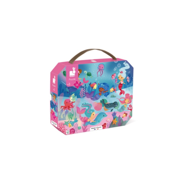 Janod 02613 Sellő puzzle bőröndben - 24 db