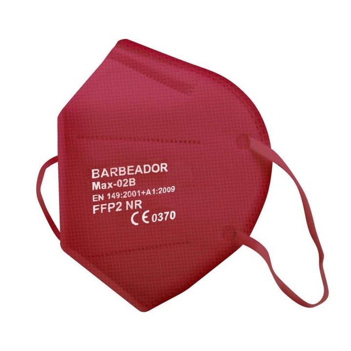 Masca faciala FFP2 fara supapa, 5 straturi, rosu