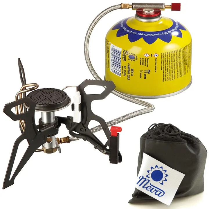 Aragaz turistic cu incalzitor pe gaz si aprindere piezoelectrica SPIDER PRO 3kW