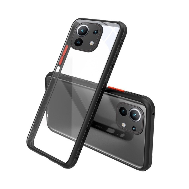 Твърд Кейс за Xiaomi Mi 11 Lite 5G, Удароустойчив, Защита на камерите, Черен