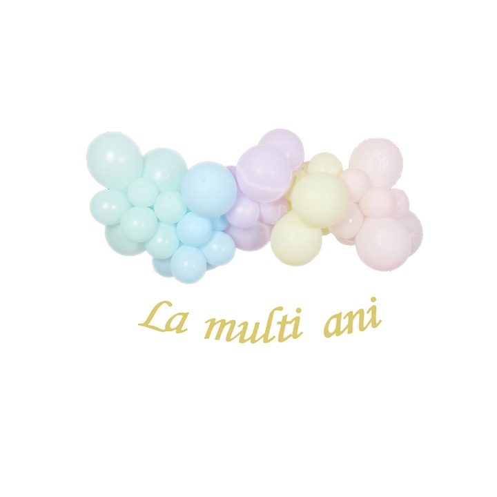 Комплект за аранжиране от 45 пастелни балона с банер Честит рожден ден