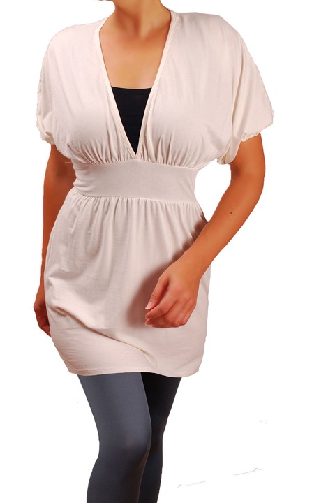 Tunica pentru femei cu maneca scurta, Ivanel, Ecru