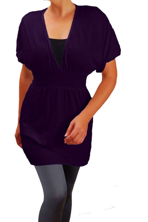 Tunica pentru femei cu maneca scurta, Ivanel, Violet pruna