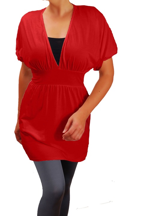 Tunica pentru femei cu maneca scurta, Ivanel, Rosu inchis