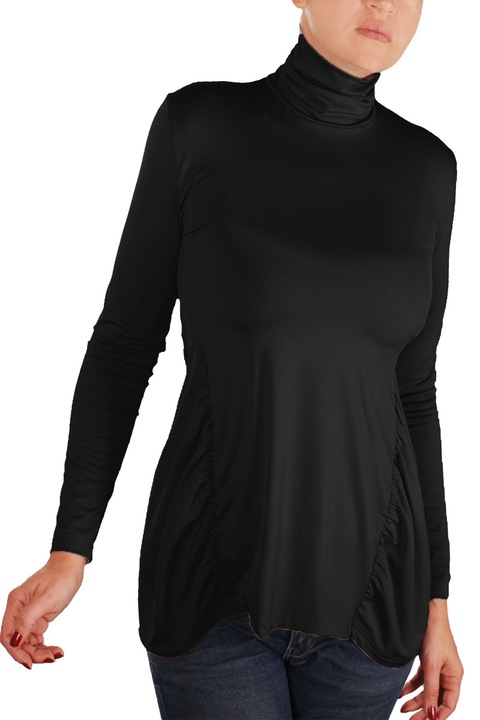 Bluza tip maleta cu maneca lunga Ivanel, Negru, M