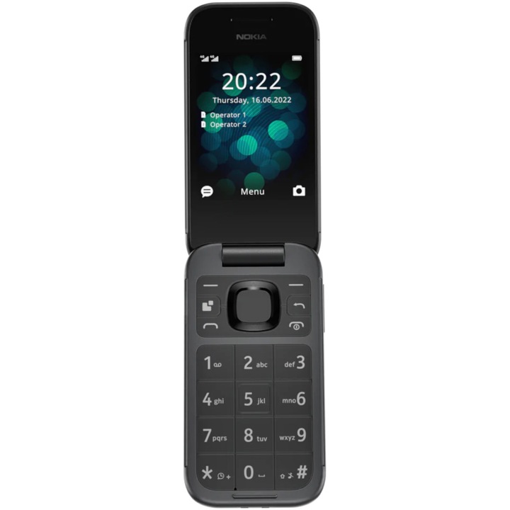Nokia 2660 Flip Mobiltelefon, Kinyitható, Dual SIM, 4G, Fekete
