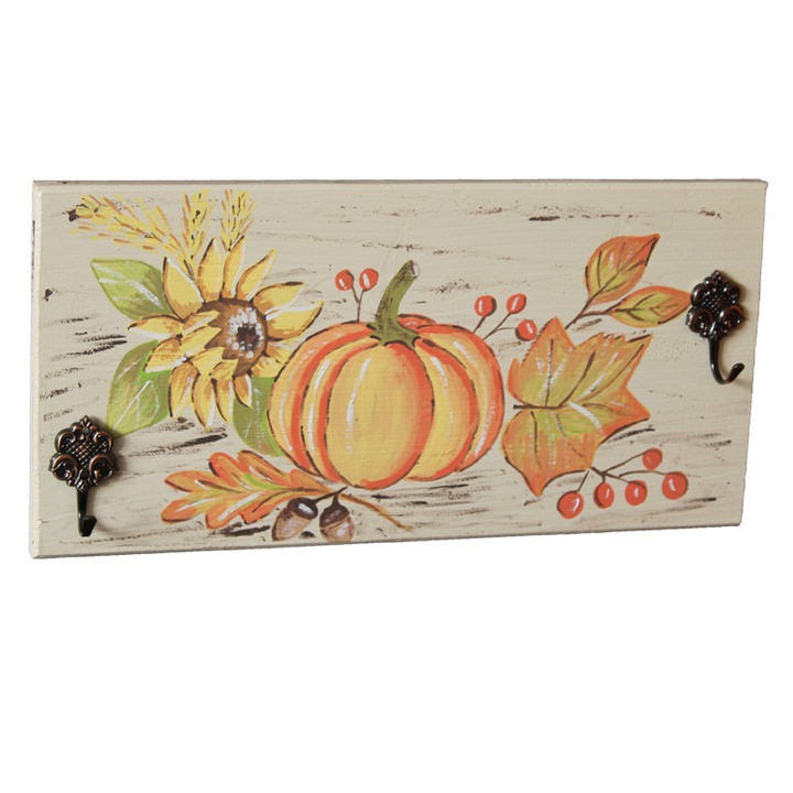 Suport chei Dovleci, 2 agatatori, Multicolor, 20 x 40 cm