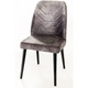 Scaun tapitat Dallas Smart Living Studio Casa, Cadru Lemn, Material textil, Picioare lemn, 42 x 48 x 90 cm, Gri inchis / Maro