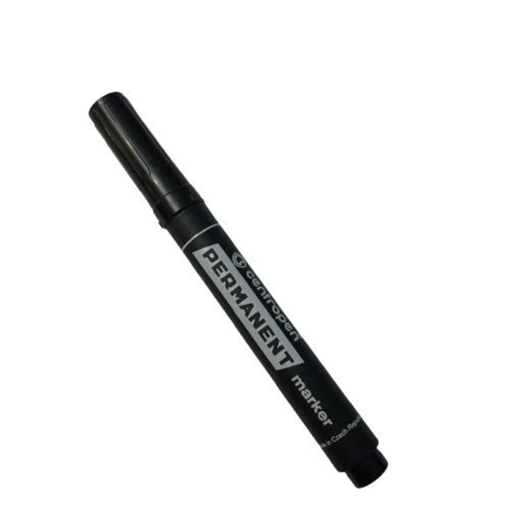 Перманентен маркер Centropen, черен, широк връх