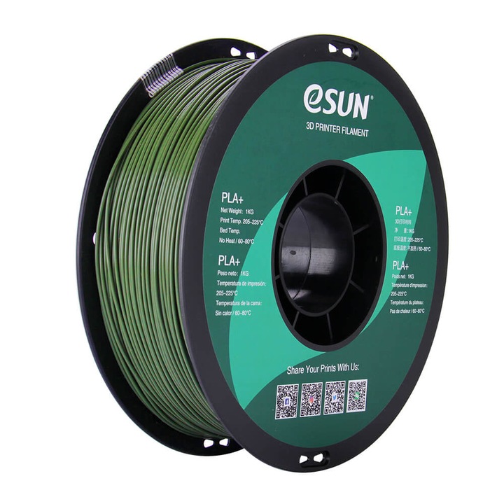 Консуматив за 3D принтер, ESUN PLA+, 1.75mm, 1kg, Olive Green