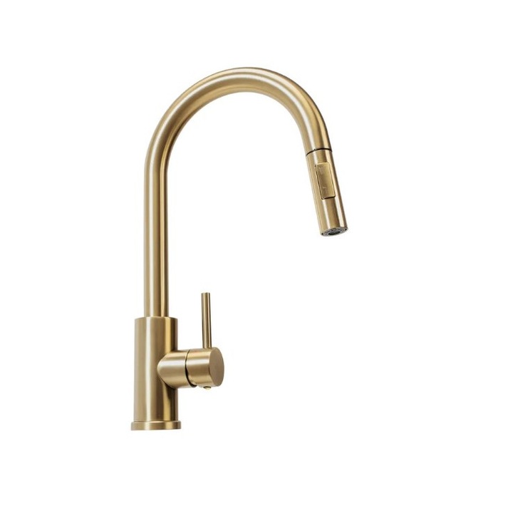 Смесител за кухня Rea Gold Matte, Месинг, Златист
