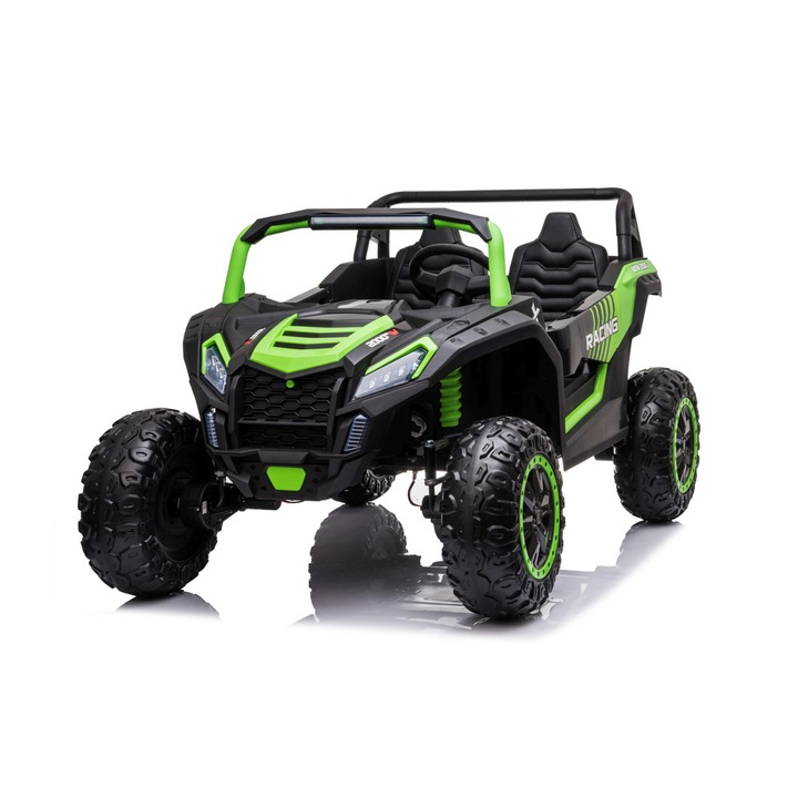 Masina copii Buggy A032, 24 V, 2 motoare, 2 x 200 W, Cu telecomanda, 2.4 GHz, Verde