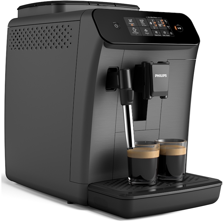 Кафеавтомат Philips EP0824/00 Series 800, Класическа система за разпенване на мляко, 2 вида кафе, Керамична мелачка, Интуитивен дисплей, Възможност за регулиране на силата и количеството кафе