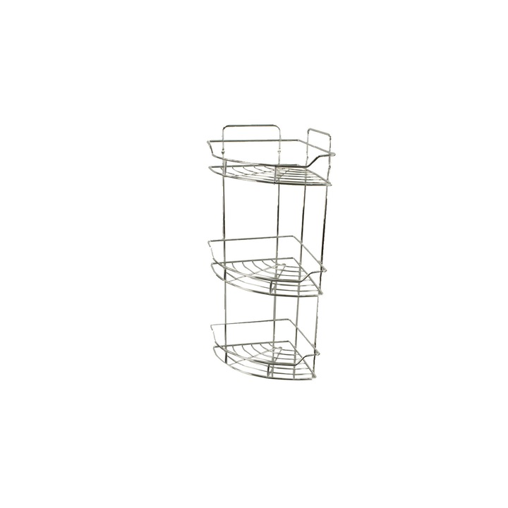 Coltar baie, 3 polite, din inox / ZLN 9752