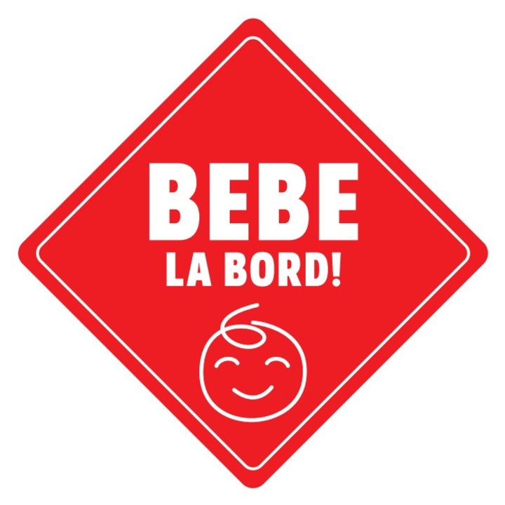 Знак с вендуза Baby on board, предупредителен стикер за кола baby on board, безопасност на автомобила, Empria, червен