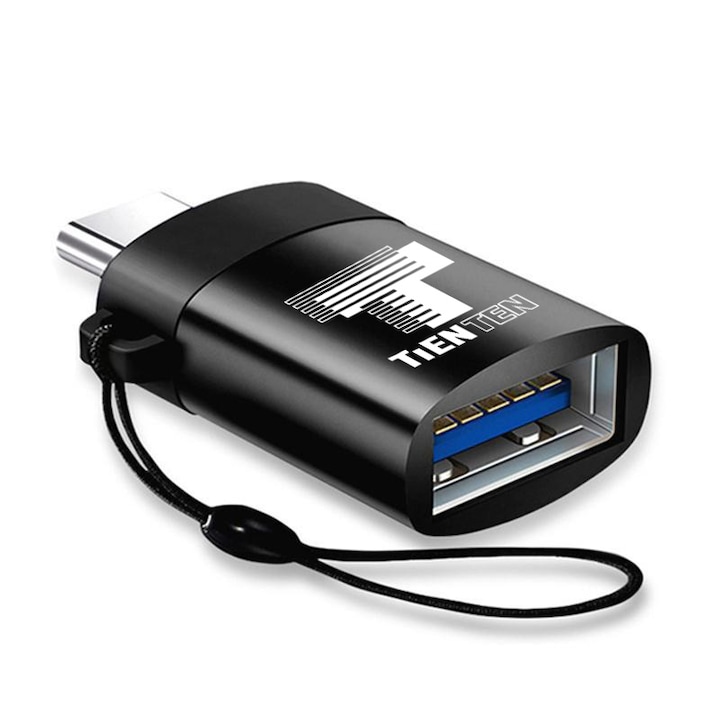 Adaptor OTG USB-C la USB 3.0, Tienten, USB Type C, USB-A, negru