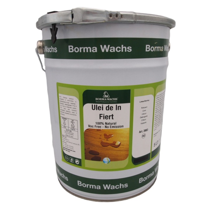 Ulei de in fiert, pentru lemn, Borma Wachs, 5 l, transparent