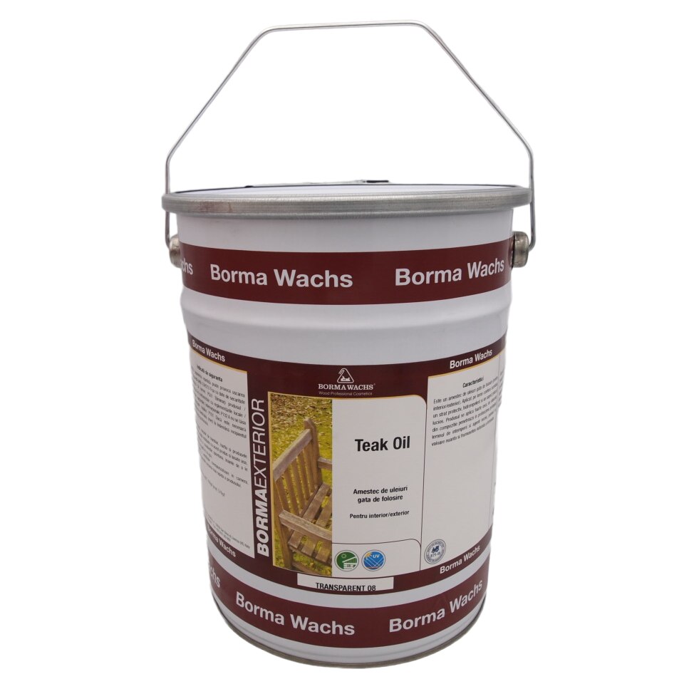 Дървесно масло, Тиково масло, Borma Wachs, 5 L, прозрачно - eMAG.bg