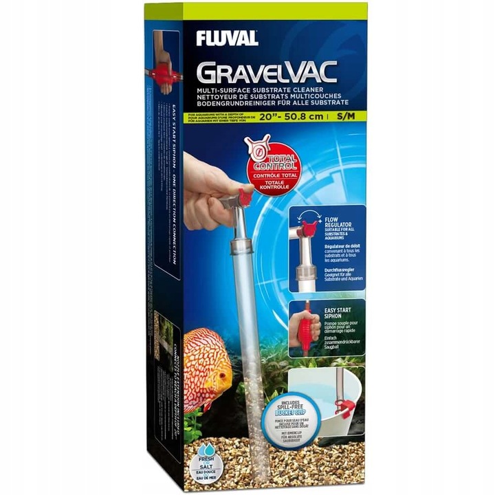 Pompa de curatare acvariu, FLUVAL, S/M, Transparent