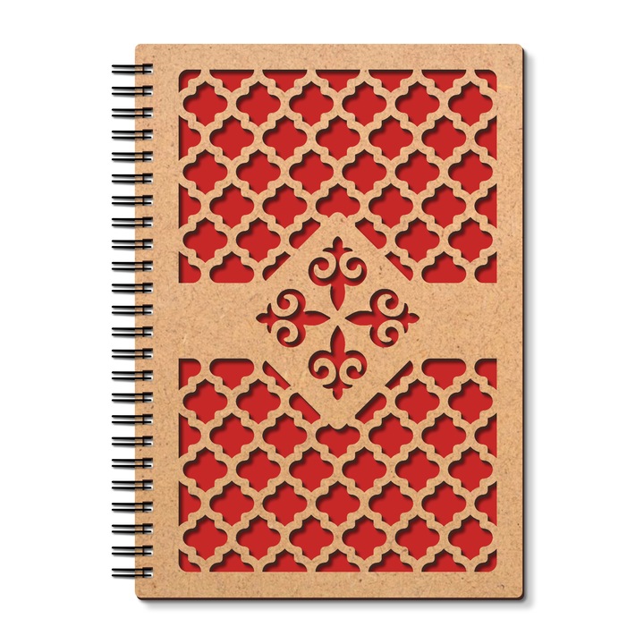 Agenda Lemn Decupat A5 - Abstract