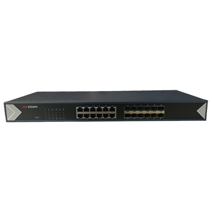24-портов гигабитов, 12-портов RJ45 + 12-портов SFP превключвател - Hikvision DS-3E0524TF