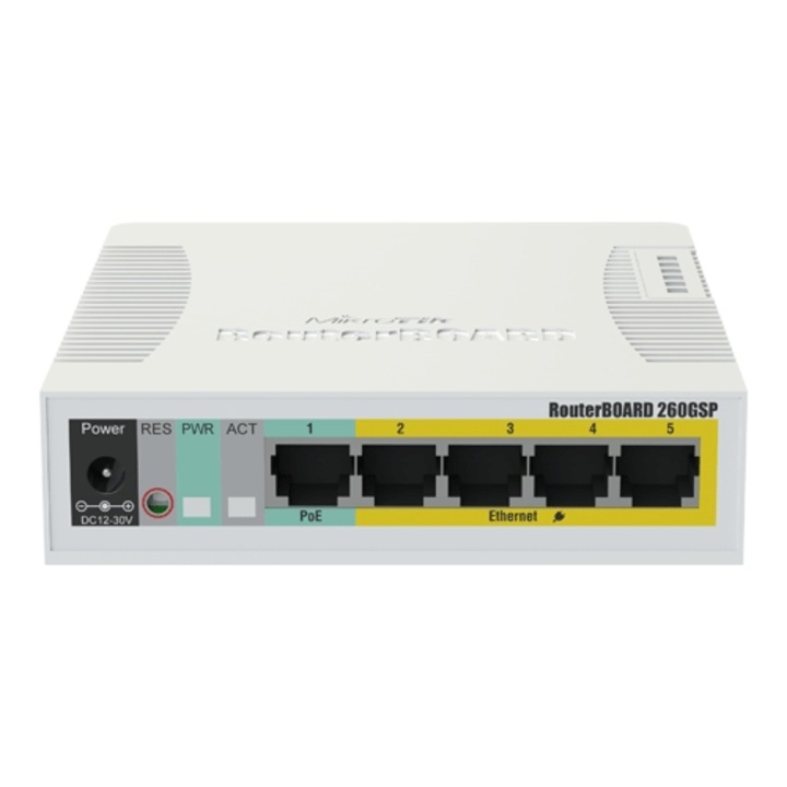 Smart Switch 5 x Gigabit, 4 x PoE, 1 x SFP, Mikrotik CSS106-1G-4P-1S