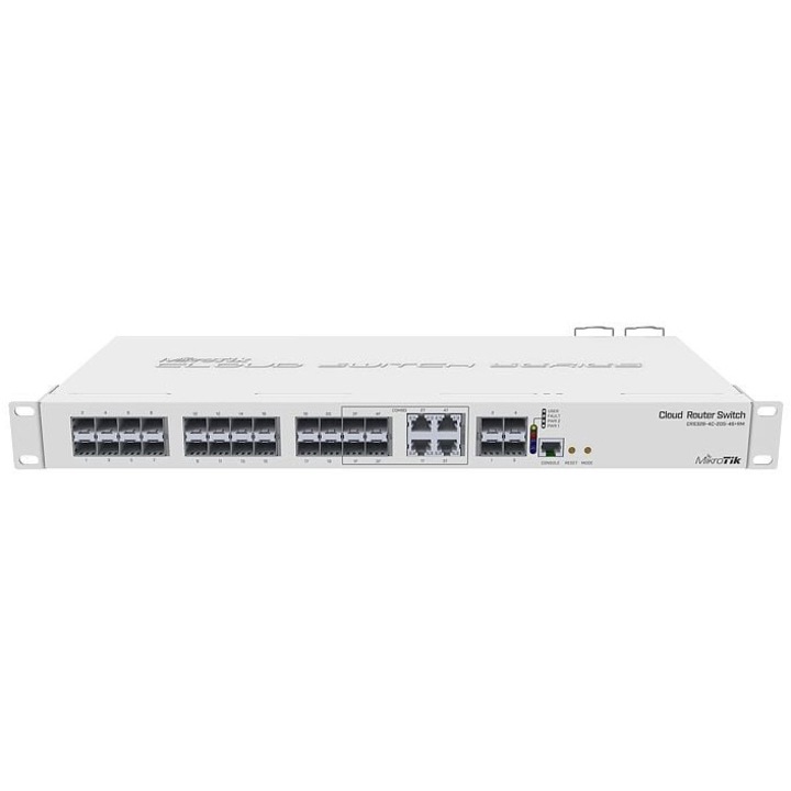 Суич за управление 20 x SFP, 4 x SFP+, 4 x Combo Gigabit или SFP, Mikrotik CRS328-4C-20S-4S+RM