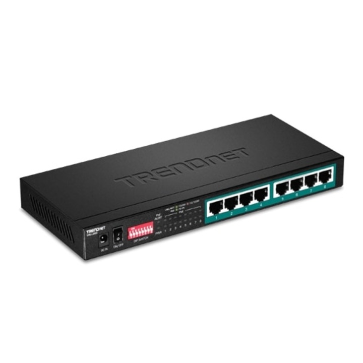 Switch 8 port Gigabit Long Range 200m PoE+, TrendNet TPE-LG80