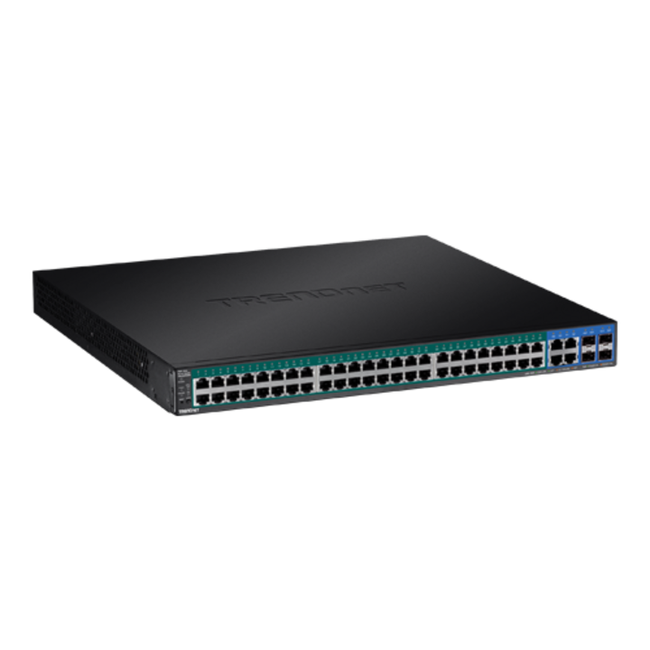 Превключвател 52 портури Gigabit Web Smart, 48 x PoE+, 4 x Gigabit/SFP - TRENDnet TPE-5240WS