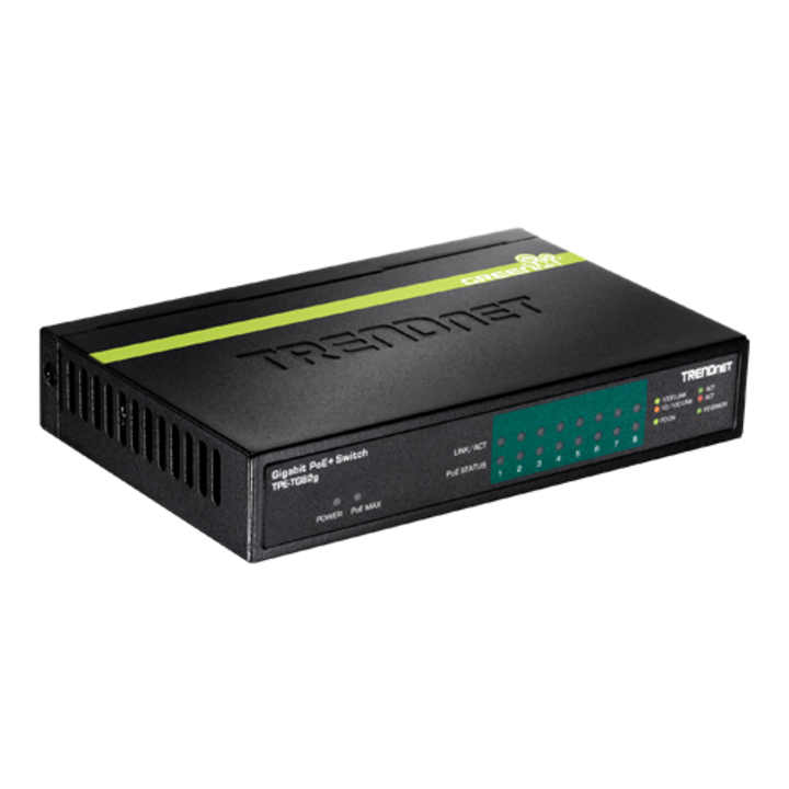 Switch 8 porturi Gigabit PoE/PoE+ 61W - TRENDnet TPE-TG82G