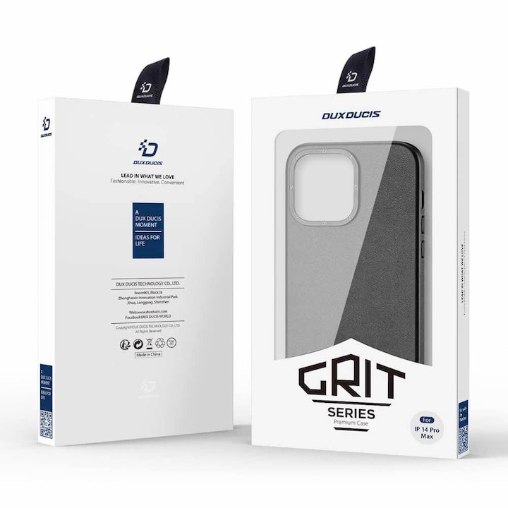 ΠΠ΅ΠΉΡ, Dux Ducis Grit Faux Leather MagSafe Case, Π·Π° iPhone 14 Pro Max, Π§Π΅ΡΠ΅Π½