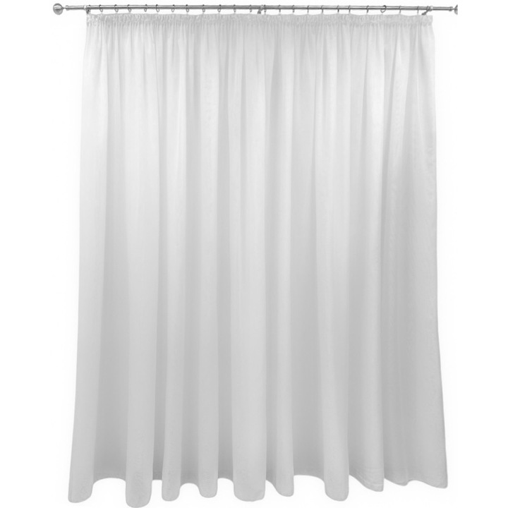 Perdea voal simplu culoare alb Basic Liz Line, cu rejansa 300x245cm - RD033M
