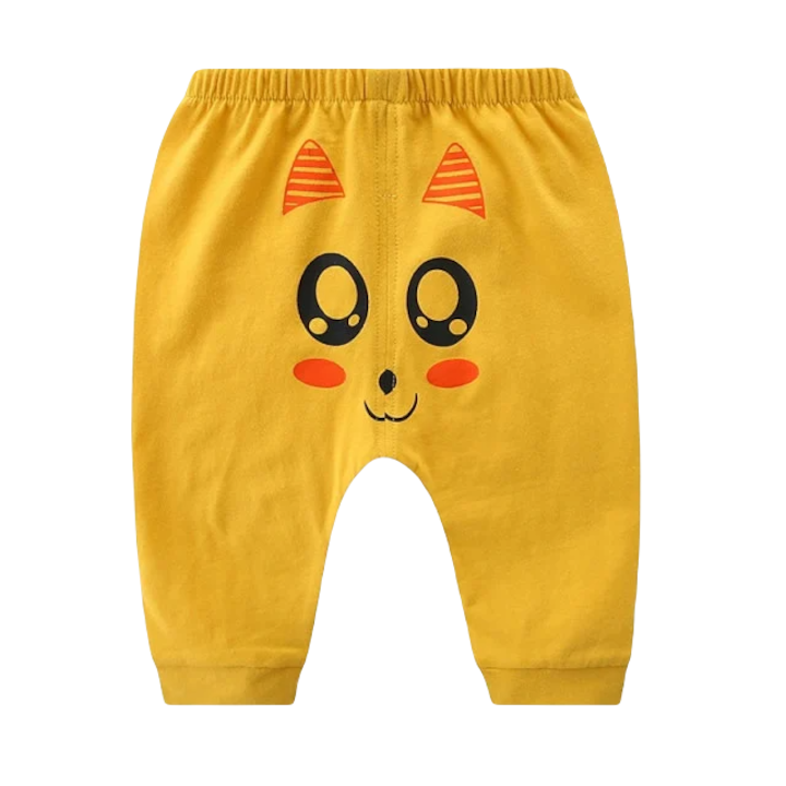 Котешки панталони SuperBaby, памук, момичета, горчично жълто