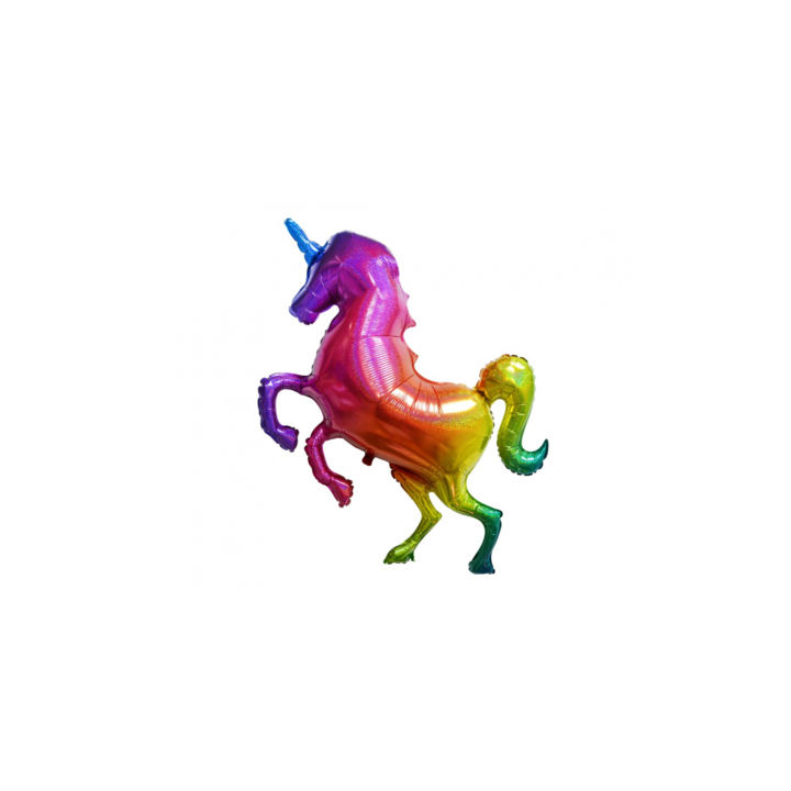 Fólia lufi, egyszarvú modell, 135 cm, szivárvány színű