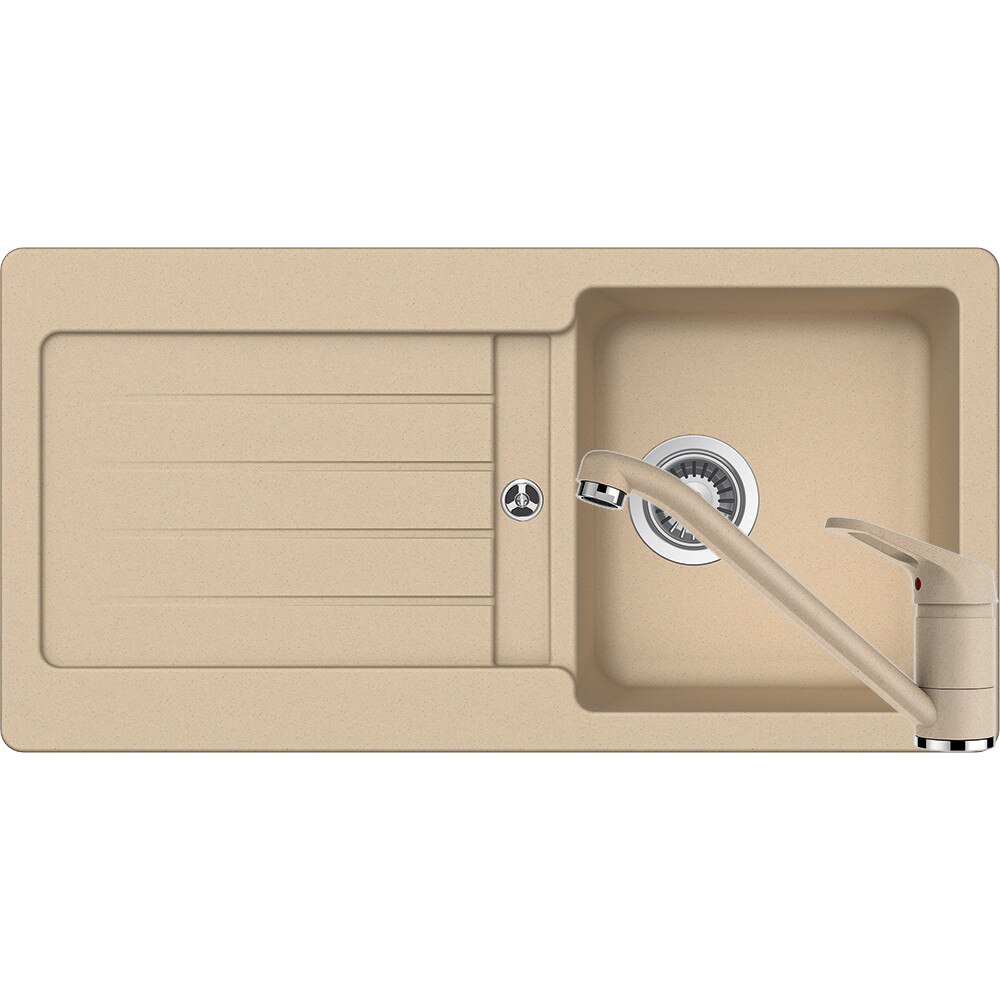 Kit chiuveta Schock Typos D-100S 860 x 435 mm si baterie Schock Cosmo Moonstone Cristalite