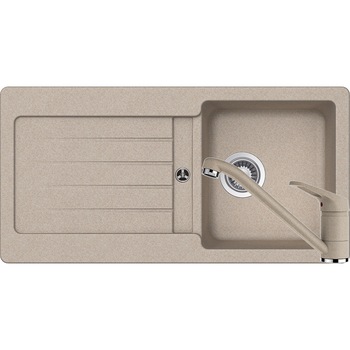 Kit chiuveta Schock Typos D-100S 860 x 435 mm si baterie Schock Cosmo Sabbia Cristalite Kit chiuveta Schock Typos D-100S 860 x 435 mm si baterie Schock Cosmo Sabbia Cristalite