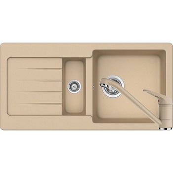 Kit chiuveta Schock Typos D-150S 860 x 435 mm si baterie Schock Cosmo Moonstone Cristalite Kit chiuveta Schock Typos D-150S 860 x 435 mm si baterie Schock Cosmo Moonstone Cristalite