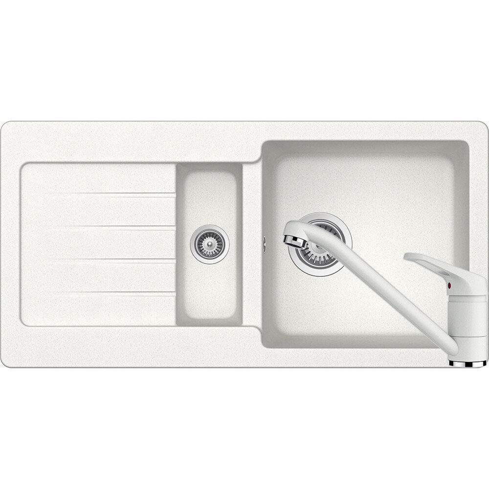 Kit chiuveta Schock Typos D-150S 860 x 435 mm si baterie Schock Cosmo Alpina Cristalite