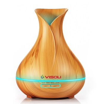 Umidificator Difuzor Aromaterapie Ultrasunete Visoli™ VS-322 -Rezervor 400 ml- Purificator aer - Culoare Imitatie Lemn Umidificator Difuzor Aromaterapie Ultrasunete Visoli™ VS-322 -Rezervor 400 ml- Purificator aer - Culoare Imitatie Lemn
