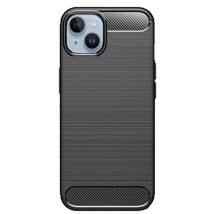 SILKASE tok Apple iPhone 14 Plus-hoz, karbon szilikon, fekete színű