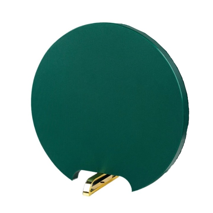 Tocator verde din plastic polietilenic, rotund, 35 diametru, cu picior / suport agatat