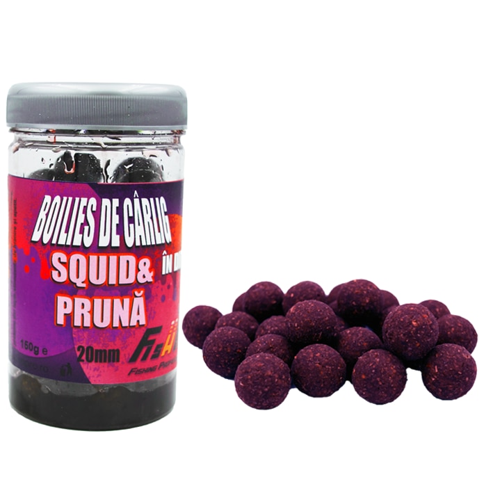 Hook Boilies in Dip Aroma Squid & Plum Диаметър 20mm Опаковка 150g