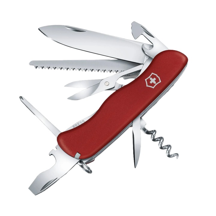 Cutit de buzunar, Victorinox, Otel, Rosu/Argintiu