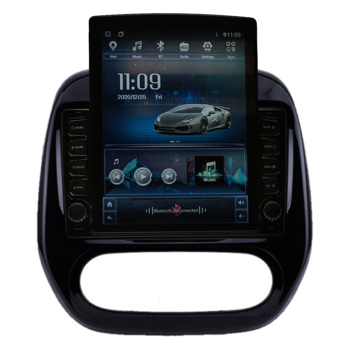 Navigatie AUTONAV Android GPS Dedicata Renault Kaptur 2016-2019 AC Manual, Model XPERT Memorie 64GB, 4GB DDR3 RAM, Display Vertical Stil Tesla 10" Full-Touch, WiFi, 2 x USB, Bluetooth, 4G, Octa-Core 8 * 2.0GHz, 4 * 50W Audio