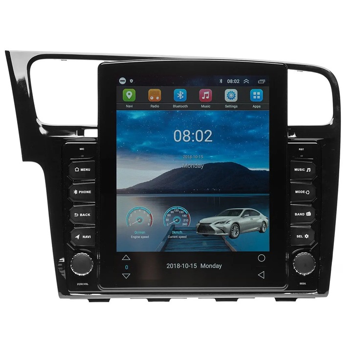Navigatie AUTONAV Android GPS Dedicata Volkswagen Golf 7 2012-2019, Model XPERT 64GB Stocare, 2GB RAM, Display Vertical Stil Tesla 10", WiFi, 2 x USB, Bluetooth, Quad-Core 4 x 1.8GHz, 4 x 50W Audio