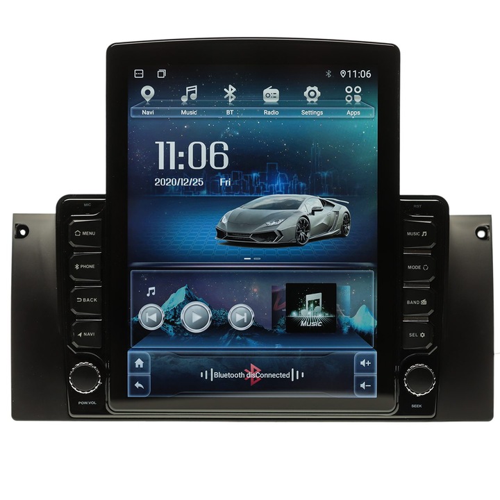 Navigatie AUTONAV Android GPS Dedicata BMW E39, Model XPERT Memorie 64GB Stocare, 2GB RAM, Butoane Si Volum Fizice, Display Vertical Stil Tesla 10" Full-Touch, WiFi, 2 x USB, Bluetooth, Quad-Core 4 * 1.8GHz, 4 * 50W Audio